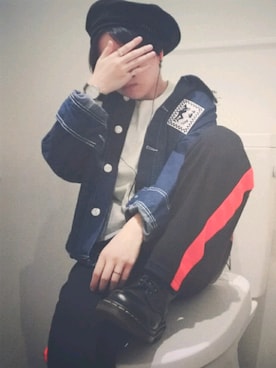 「sevens（セブンズ）のアイテム（帽子）」を使った、NNKさん（メンズ・157cm）の秋コーディネート