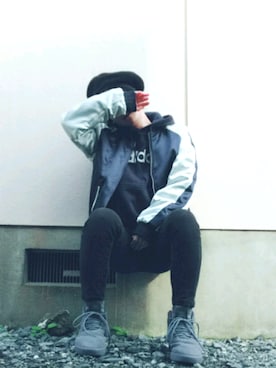 「sevens（セブンズ）のアイテム（帽子）」を使った、NNKさん（メンズ・157cm）の秋コーディネート