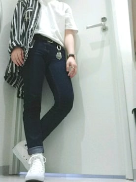 「Daniel Wellington（ダニエルウェリントン）の【Daniel Wellington】レザーバンド３６ＭＭ（アナログ腕時計）」を使った、NNKさん（メンズ・157cm）の夏コーディネート