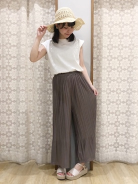 「スカーチョ」｜めーさん（レディース・158cm）の夏コーディネート