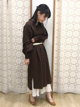 「earth music&ecology（アースミュージックアンドエコロジー）のシアー消しプリーツスカート ＊（スカート）」を使った、めーさん（レディース・158cm）の夏コーディネート