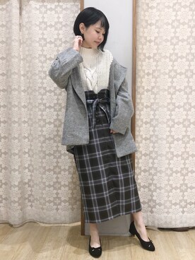 「オリエンタルトラフィック」｜「アイテム（その他アウター）」を使った、めーさん（レディース・158cm）の冬コーディネート