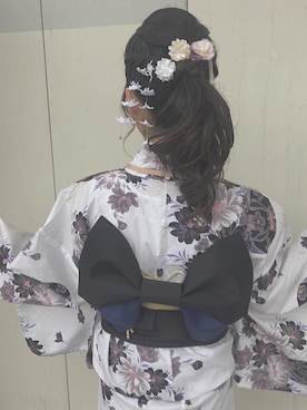 4点セットラメ入り中花×ちょうちん浴衣 4点セットラメ入り中花×ちょうちん浴衣を使った人気ファッション