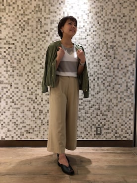 「Te chichi（テチチ）のアイテム（ミリタリージャケット）」を使った、kanaeさん（レディース・149cm）の春コーディネート