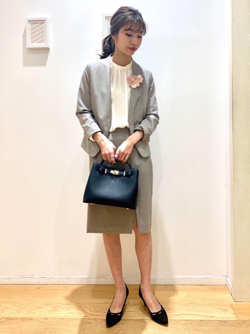 グリーンレーベルリラクシング[手洗い可能カチリラ]ノーラペル ジャケットスカート green label relaxing（グリーンレーベルリラクシング）の「[手洗い