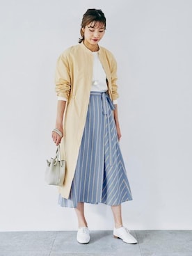 「green label relaxing（グリーンレーベルリラクシング）のアイテム（その他アウター）」を使った、森 美彩さん（レディース・169cm）の春コーディネート