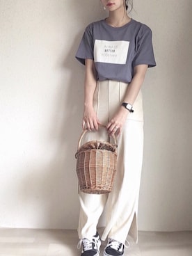 「MODE ROBE（モードローブ）のアイテム（イヤリング）」を使った、kodommyさん（レディース・151cm）の春コーディネート