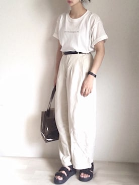 「 Tシャツ」｜kodommyさん（レディース・151cm）の夏コーディネート