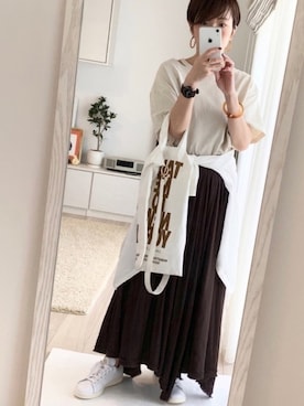 「アイテム（ピアス（両耳用））」を使った、jemilemoさん（レディース・153cm・40代）の春コーディネート