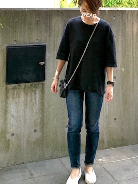 「cava cava（サヴァサヴァ）のアイテム（スリッポン）」を使った、jemilemoさん（レディース・153cm）の春コーディネート