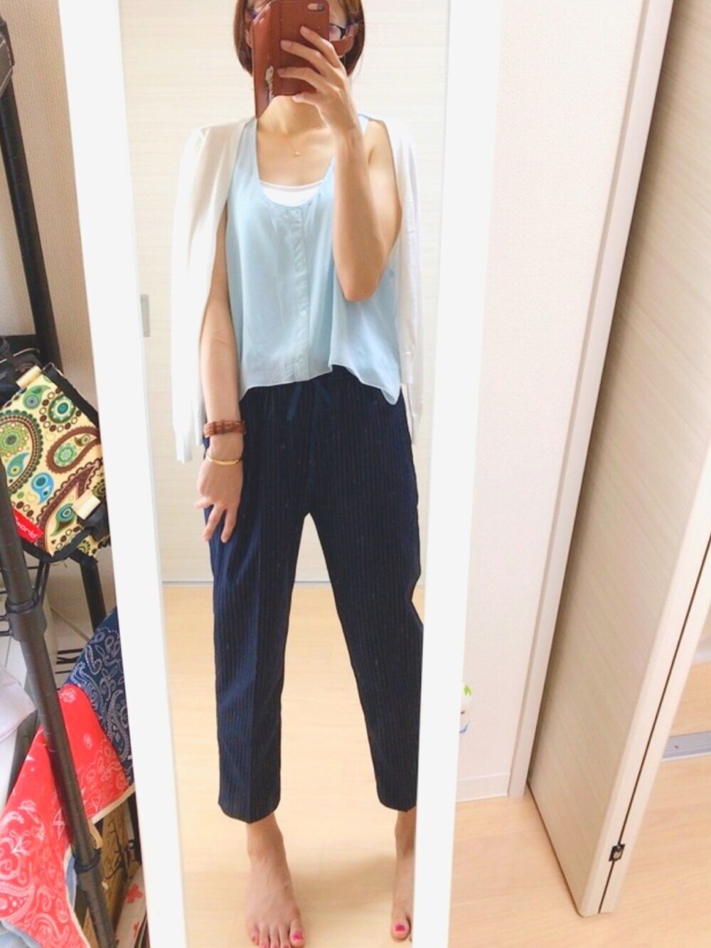 「シンプル、大人カジュアル」｜「FOREVER 21のアイテム（Tシャツ/カットソー、グリーン系）」を使った、グリさん（レディース・166cm）の夏コーディネートの1枚目の写真