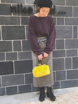 「ニコアンド」｜「アイテム（その他トップス）」を使った、フクモトアヤナさん（レディース・163cm）の秋コーディネート
