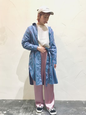 「アイテム（シャツワンピース）」を使った、フクモトアヤナさん（レディース・163cm・20代）の冬コーディネート