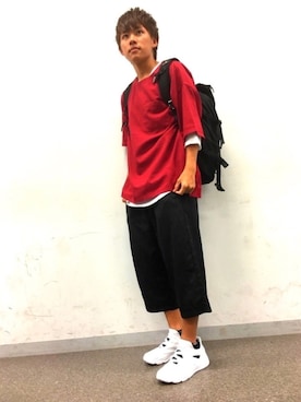 「真っ赤」｜ダマスさん（メンズ・166cm）の秋コーディネート