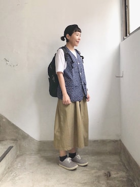 「SMITH（スミス）のアイテム（トップス）」を使った、Eveyさん（レディース・153cm）の春コーディネート