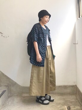 「WISDOM APPAREL（ウィズドムアパレル）のアイテム」を使った、Eveyさん（レディース・153cm）の夏コーディネート