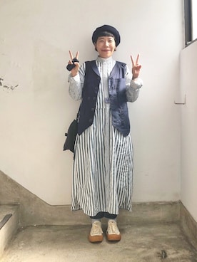 「wisdom（ウィズダム）のアイテム（トップス）」を使った、Eveyさん（レディース・153cm）の冬コーディネート