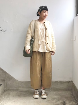 「Vincent et Mireille（バンソンエミレイユ）のアイテム（その他アウター）」を使った、Eveyさん（レディース・153cm）の春コーディネート