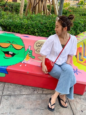 「havaianas（ハワイアナス）のアイテム（ビーチサンダル）」を使った、motomiさん（レディース・163cm）の春コーディネート