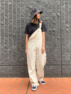 「VANS（バンズ）のVANS ヴァンズ  OLD SKOOL DX オールドスクール DX V36CL+ BLK/WHT CHECK（スニーカー）」を使った、motomiさん（レディース・164cm）の夏コーディネート