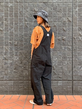 「アイテム（オールインワン・サロペット）」を使った、motomiさん（レディース・164cm）の夏コーディネート