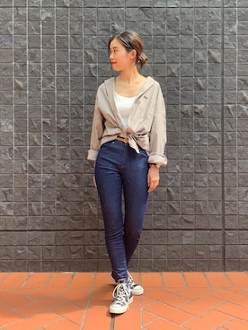 「tiptop（ティップトップ）のアイテム（キャミソール）」を使った、motomiさん（レディース・164cm）の夏コーディネート