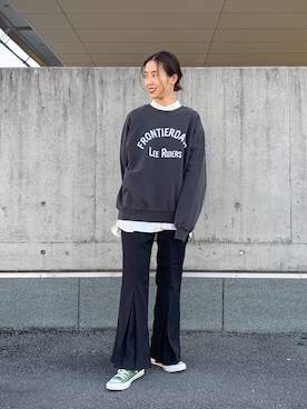「Lee（リー）のアイテム（その他パンツ）」を使った、motomiさん（レディース・164cm）の冬コーディネート