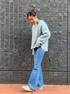 「meJane（ミージェーン）のアイテム」を使った、motomiさん（レディース・164cm）の冬コーディネート