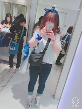 「abcd（ナシ）のアイテム（バッグ）」を使った、ちゃんさん（レディース・155cm）の春コーディネート