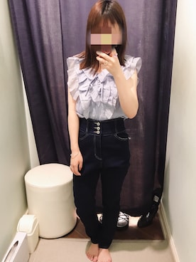 「tocco（トッコ）のアイテム（パンツ）」を使った、のいちゃんさん（レディース・156cm）の夏コーディネート