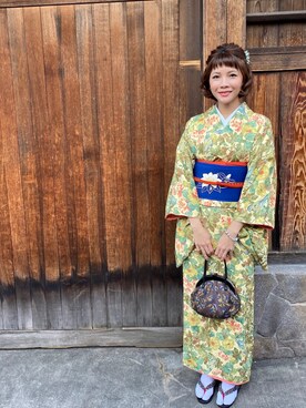 「和服コーデ」｜Mirandaさん（レディース・166cm）の冬コーディネート