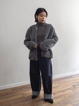 「大人古着」｜「アイテム（デニムパンツ）」を使った、CHIROさん（レディース・150cm）の冬コーディネート