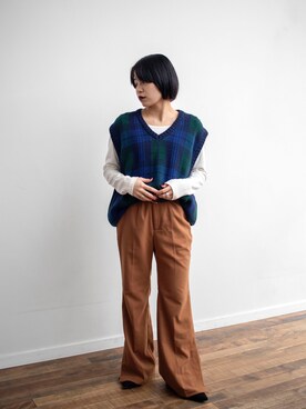 「大人古着」｜「アイテム（デニムパンツ）」を使った、CHIROさん（レディース・150cm）の春コーディネート
