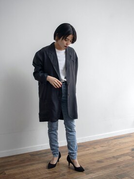 「大人古着」｜「アイテム（デニムパンツ）」を使った、CHIROさん（レディース・150cm）の春コーディネート