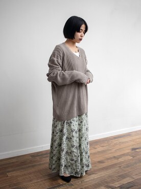 「大人古着」｜「アイテム（スカート）」を使った、CHIROさん（レディース・150cm）の春コーディネート