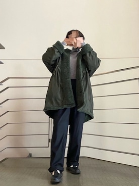 「Libra Cue（リブラ キュー）のアイテム（スラックス）」を使った、ヘルパーのおめかしさん（レディース・153cm）の秋コーディネート