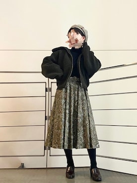 「カオリノモリ」｜「アイテム（その他アウター）」を使った、ヘルパーのおめかしさん（レディース・153cm）の冬コーディネート