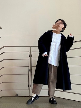 「Libra Cue（リブラ キュー）のアイテム（ステンカラーコート）」を使った、ヘルパーのおめかしさん（レディース・153cm）の冬コーディネート
