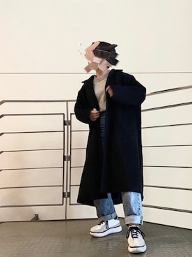 「Libra Cue（リブラ キュー）のアイテム（ステンカラーコート）」を使った、ヘルパーのおめかしさん（レディース・153cm）の冬コーディネート