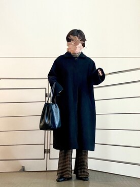 「Libra Cue（リブラ キュー）のアイテム（ステンカラーコート）」を使った、ヘルパーのおめかしさん（レディース・153cm）の冬コーディネート