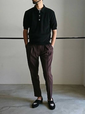 「RAINMAKER（レインメーカー）のアイテム（シューズ）」を使った、濱ノ上さん（メンズ・181cm）の夏コーディネート
