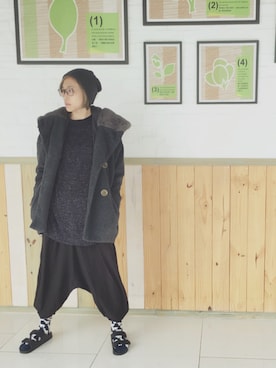 「mercibeaucoup,（メルシーボークー）のアイテム（ダウンジャケット/コート）」を使った、JWさん（レディース・170cm）の冬コーディネート