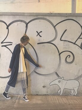 「MONKI（モンキ）のアイテム（ピーコート）」を使った、JWさん（レディース・170cm）の秋コーディネート