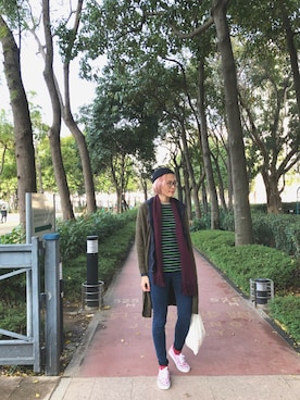 「SAINT JAMES（セントジェームス）のアイテム（帽子）」を使った、JWさん（レディース・170cm）の冬コーディネート