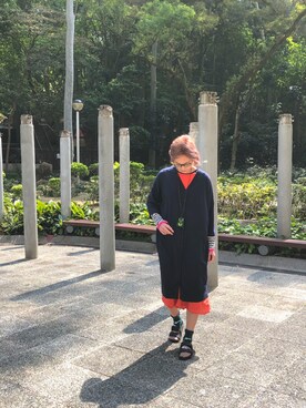 「VINTAGE（ヴィンテージ）のアイテム（ソックス/靴下）」を使った、JWさん（レディース・170cm）の冬コーディネート