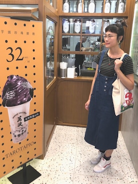 「MONKI（モンキ）のアイテム（アクセサリー）」を使った、JWさん（レディース・170cm）の夏コーディネート