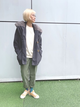 「mercibeaucoup,（メルシーボークー）のアイテム（ジャケット/アウター）」を使った、JWさん（レディース・170cm）の冬コーディネート