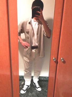 「GEVAERT（ゲバルト）のアイテム」を使った、ゆうとさん（メンズ・167cm）の春コーディネート