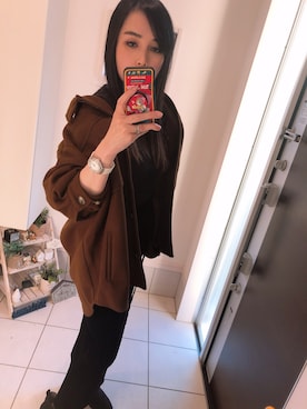 「ベロアスカート」｜「アイテム（腕時計）」を使った、kiriさん（レディース・160cm）の冬コーディネート
