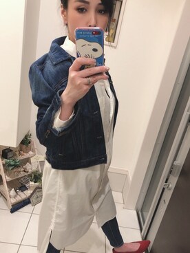 「ローリーズファーム(LOWRYS FARM)」｜「アイテム（シャツワンピース）」を使った、kiriさん（レディース・160cm）の春コーディネート